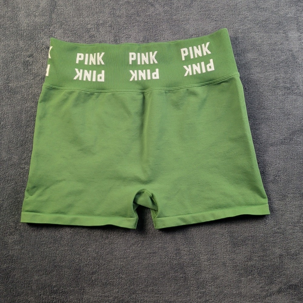 Pink By Victoria Secret Seamless Logo Best Butt High-Waist 3" Short Large Green